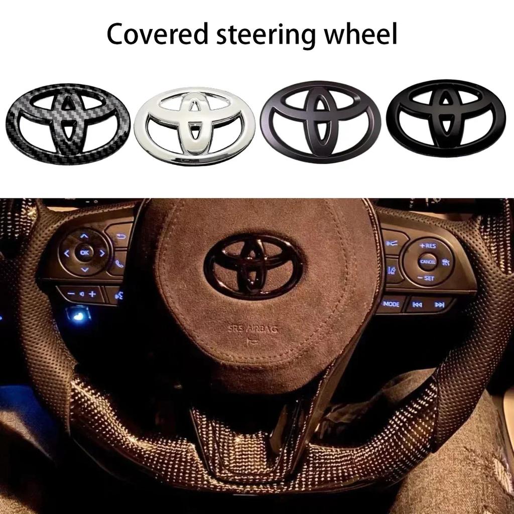 rtzup10 steering wheel Toyota logo ABS For Toyota Coorolla Camry reiz RAV4 Crown Avalon CHR car logo sticker label modified accessories