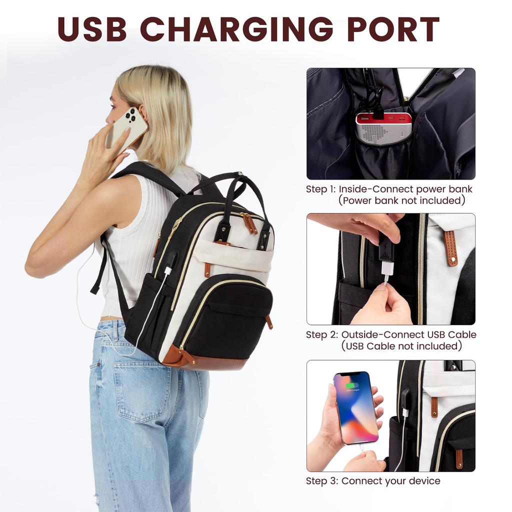 Стильный рюкзак для ноутбука для женщин – вместительная дорожная и студенческая сумка с зарядкой через USB и замком от кражи