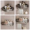 Wall-mounted Suction Cup Bathroom Shelves Triangle Corner Shower Rack  Household