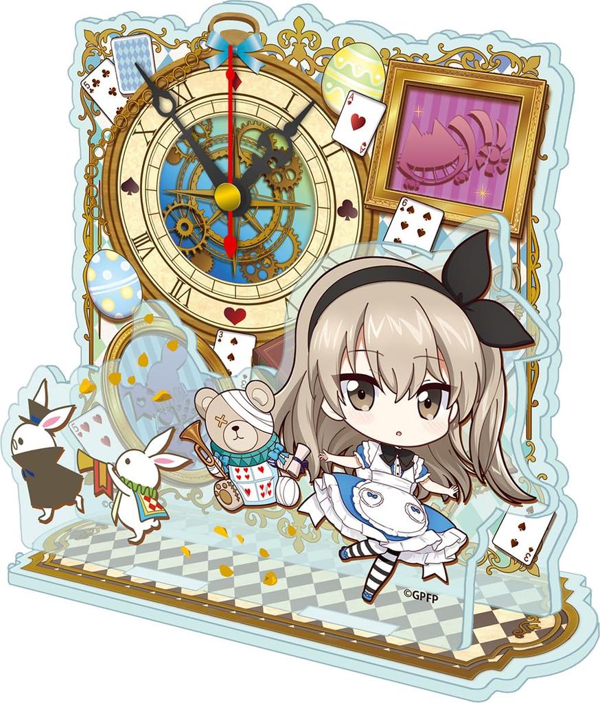 Seasonal Plants Girls Panzer Final Chapter Shimada Boko Alice In Wonderland Puchichoko Mini Acrylic Table Clock & [Ari & B] Ver.