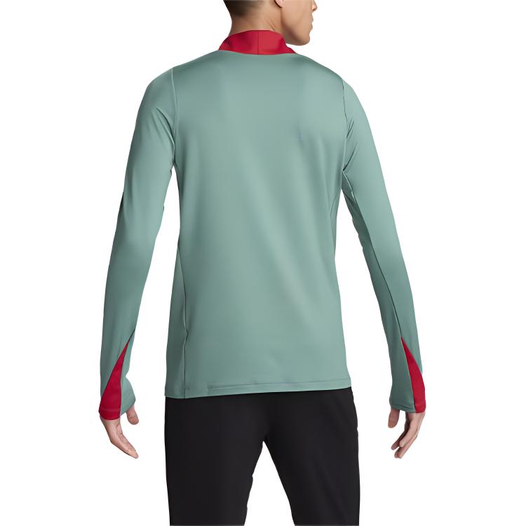 Nike СС24 Dri-FIT Ливерпуль Ф.К.. Футболка с длинным рукавом для тренировок Strike с логотипом, цветной блок, удобная, мужская, топы, зеленый, красный, FN9819-362