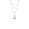 Elegant Women's 18K Rose Gold Gourd Necklace with Red Agate, Natural Jade, and Diamond Pendant.