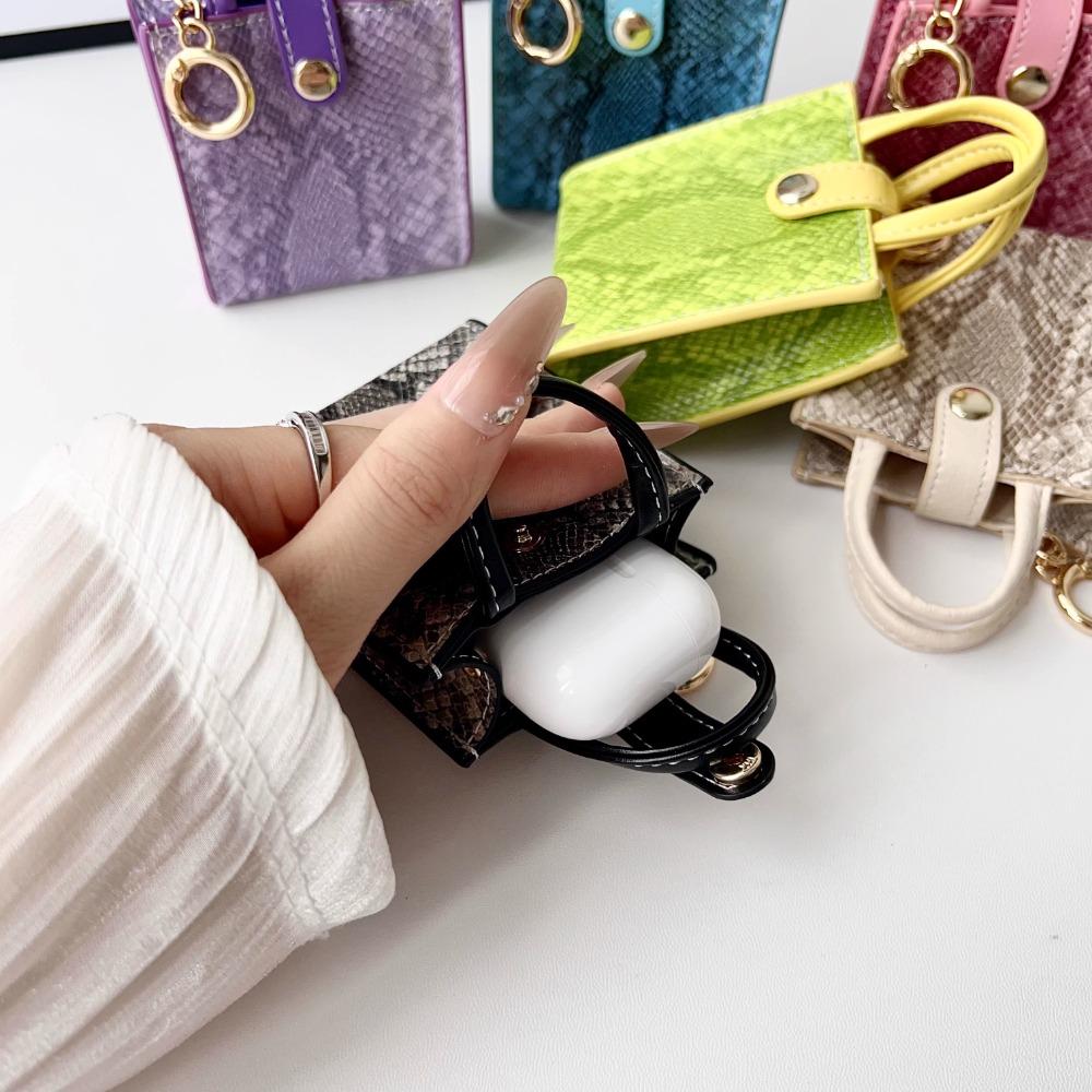 Бренд тренда легкой роскоши Сумка-кроссбоди на шнурке-змейке Кожаный чехол для беспроводных Bluetooth-наушников для Airpods 4 3 2 1 Pro 1 2 Ударопрочный чехол