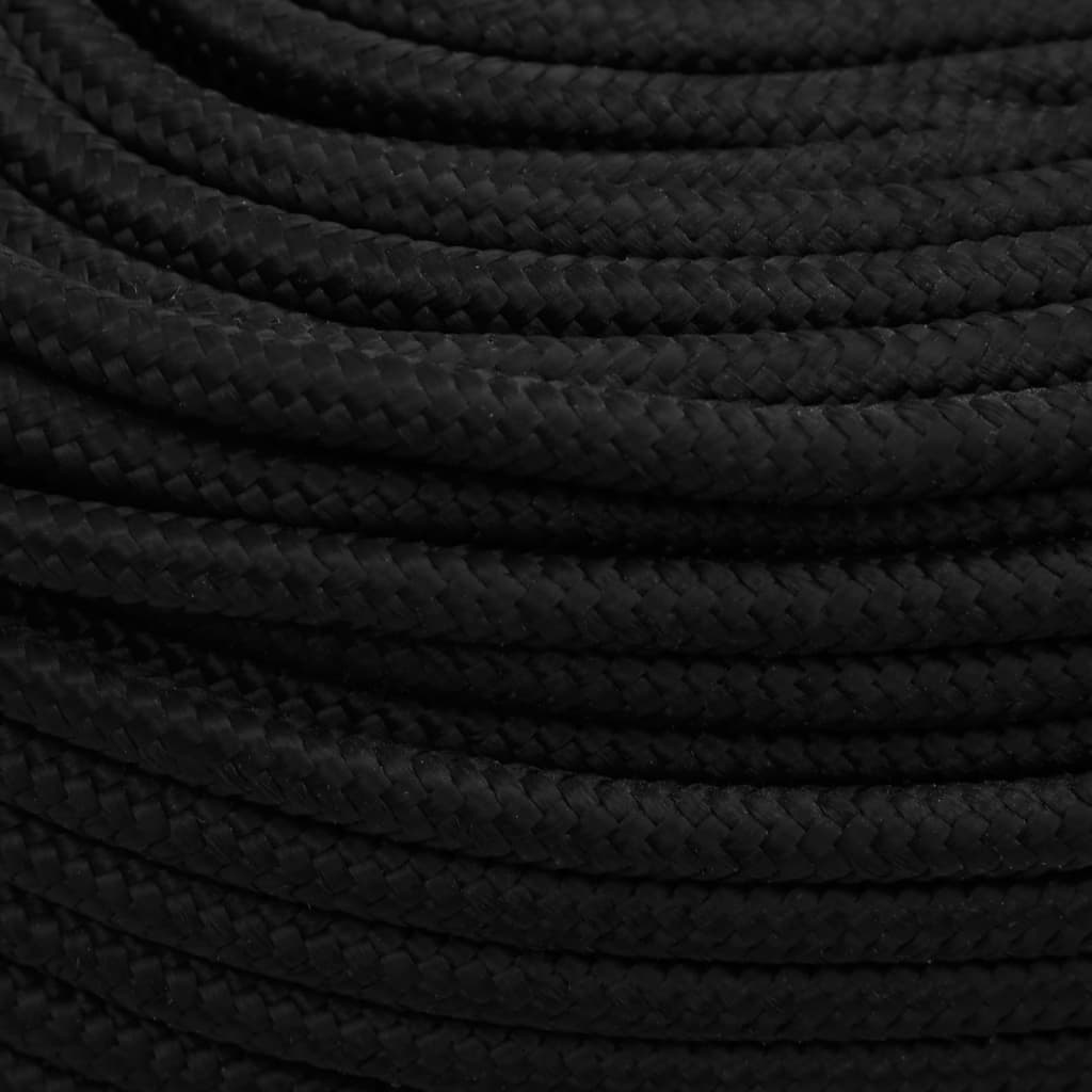 Vidaxl Linka Robocza, Czarna, 8 Mm, 100 M, Poliester