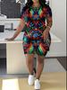 Color Flower Ladies Casual Suit Short Sleeve Shorts 1D Digital Panda Printing Fashion T-Shirt Set