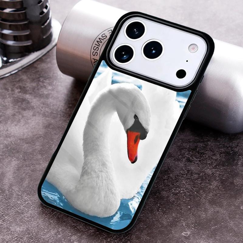 Красивый Белый Лебедь Птица Чехол Для Телефона Для iPhone 17 16 15 14 13 12 11 Pro Max Plus 17Air Мягкий Силиконовый Чехол