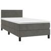 3141342 vidaXL Lit à sommier tapissier et matelas Gris foncé 90x200 cm Velours