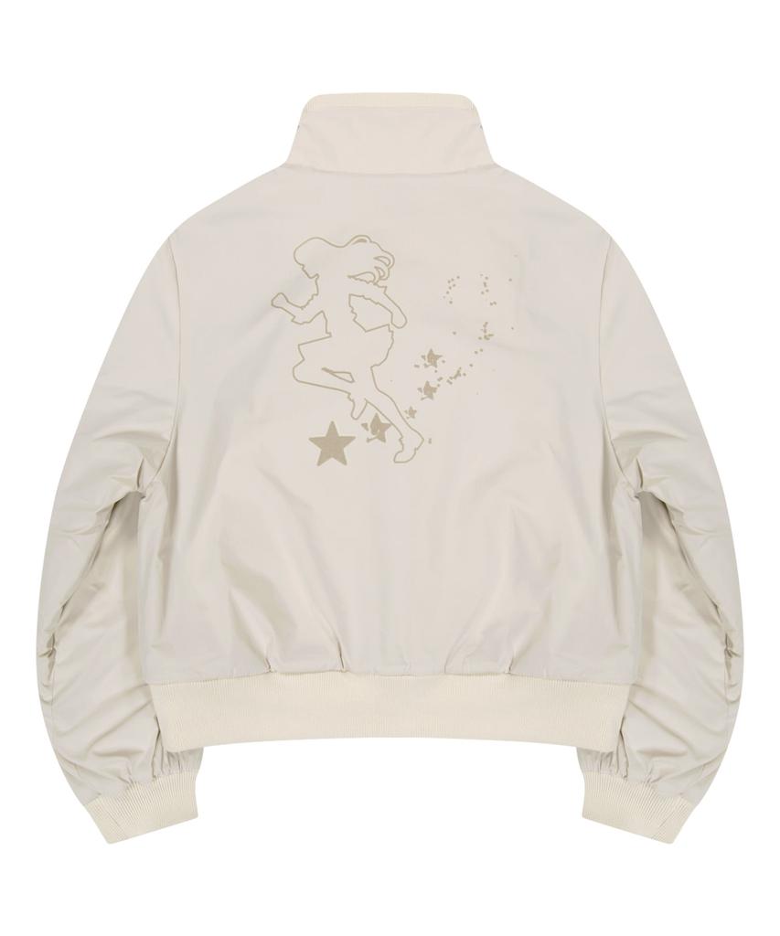 Ojos Reversible Fleece Bomber Jacket / Beige