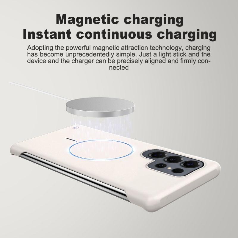 Ультратонкий матовый безрамочный чехол из ПК для Magsafe Samsung Galaxy S25 Edge S24 FE S23 S22 Ultra Plus Магнитная противоударная крышка
