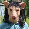 Halloween Mask: Saw Killer Pig Head Mask, Scary Animal Headgear, Funny Party Wild Boar Head Prop