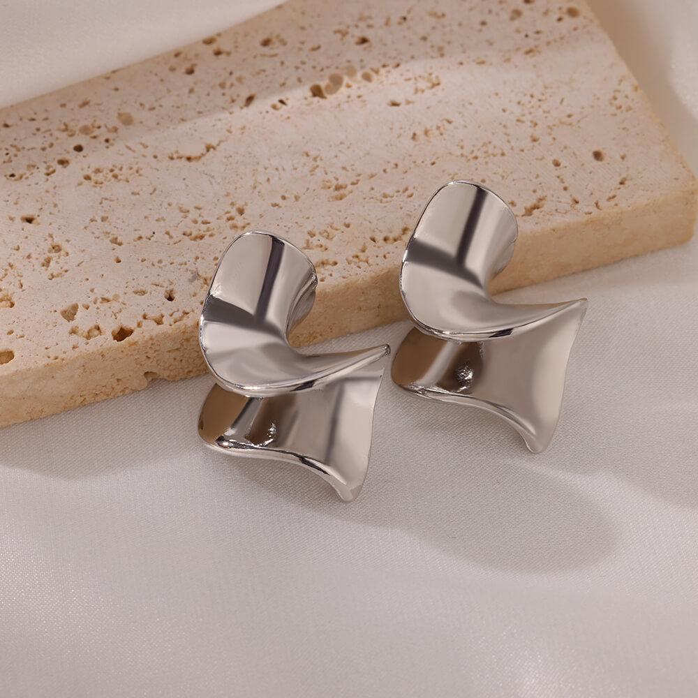 Блестящие серьги-пусеты со спиральным дизайном для женщин, из нержавеющей стали, панк, креативные, минималистичные, модные ювелирные изделия, подарки для женщин