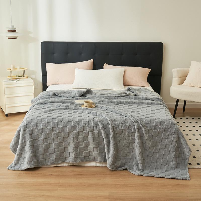 Soft Multicolor Waffle Fleece Throw Blanket Warm For Home Comfort And Warmth