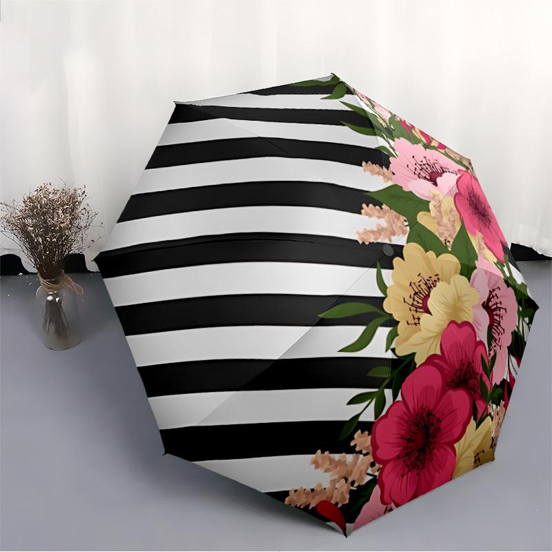 1pc Floral Bouquet Automatic Open/Close Umbrella, Ideal Fan Gift for Birthday, Christmas, Trendy Fashion yy250828103