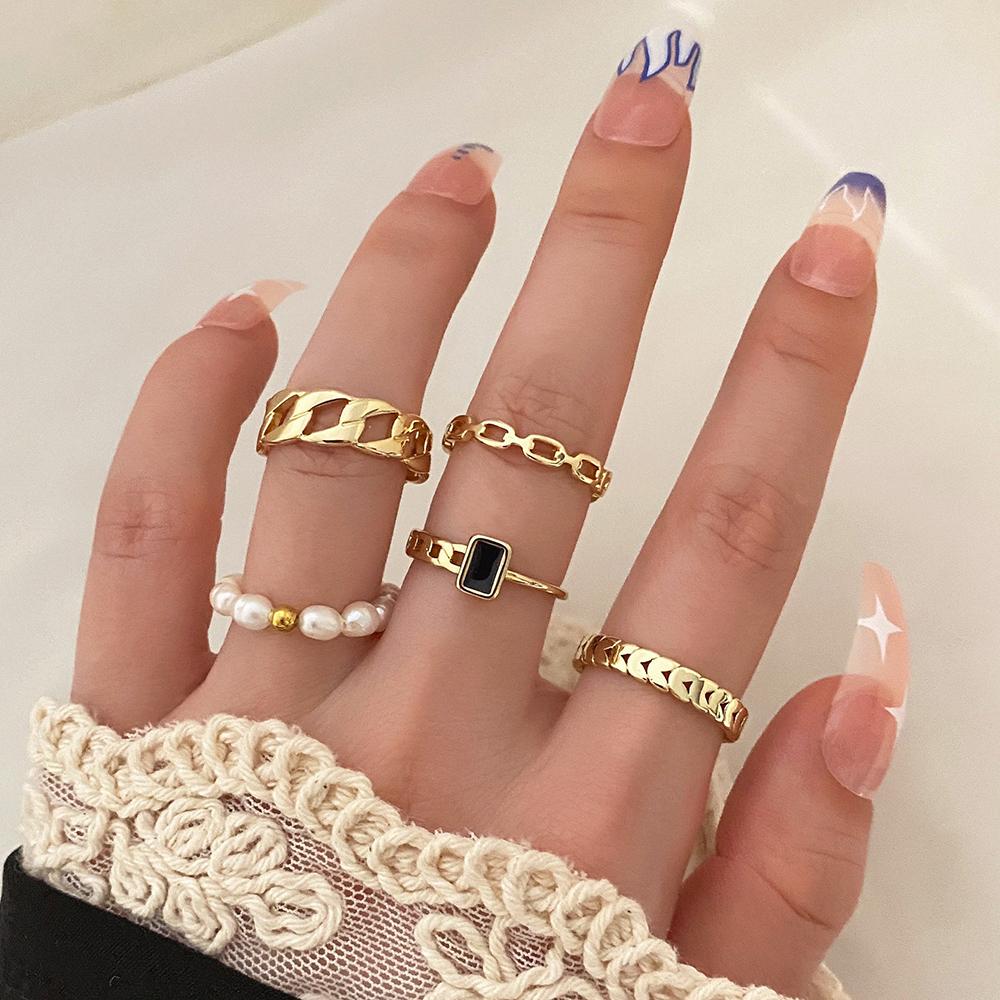 Кольцо женское, кольцо из пяти частей, ювелирные изделия, модное элегантное кольцо, студенческое простое кольцо, изысканные ювелирные изделия