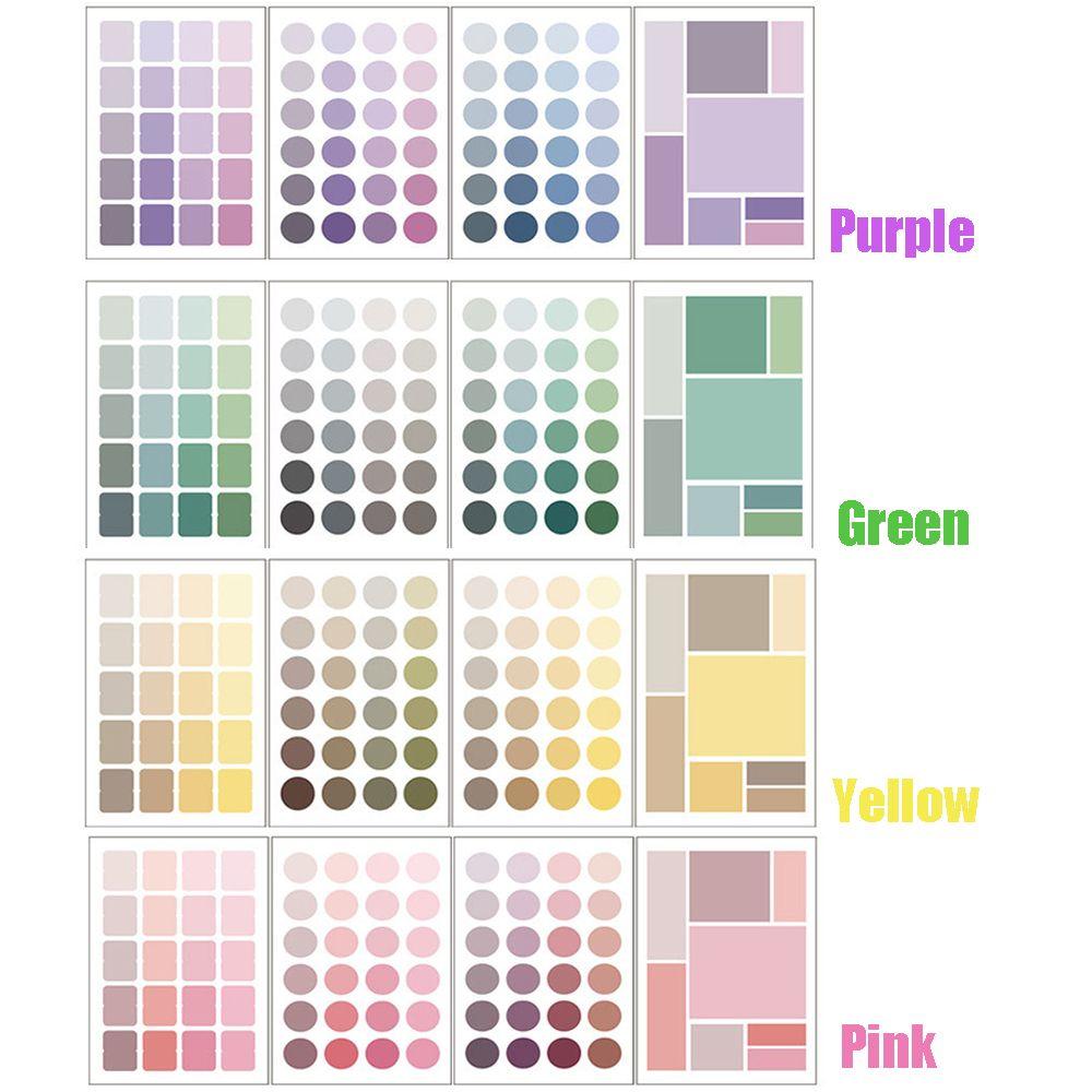 Stationery Solid Color Albums Decor Adhesive Sticker Basic Label Scrapbooking Paper Sticker