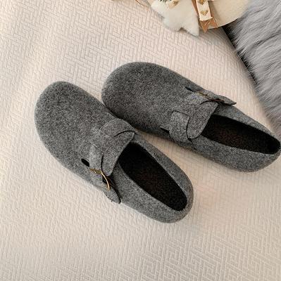 Шерстяная версия~ две версии теплых хлопковых туфель с внутренней высотой 3 см, туфли Мао Мао, женские одинарные туфли Dongboken