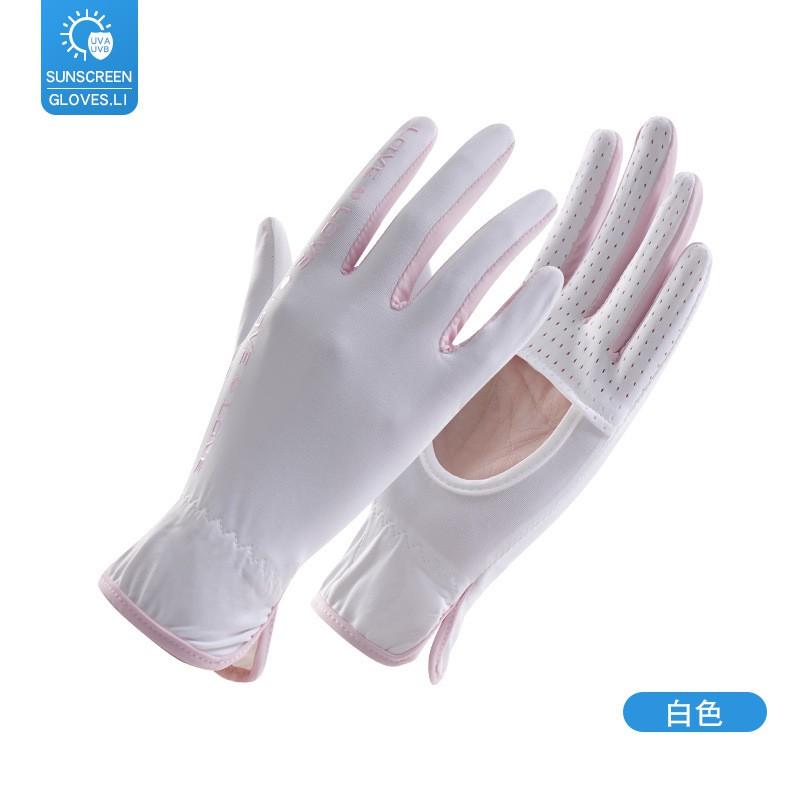 Womens UV Protection Driving Gloves Breathable Ice Silk Fingerless Outdoor Cycling Sunscreen