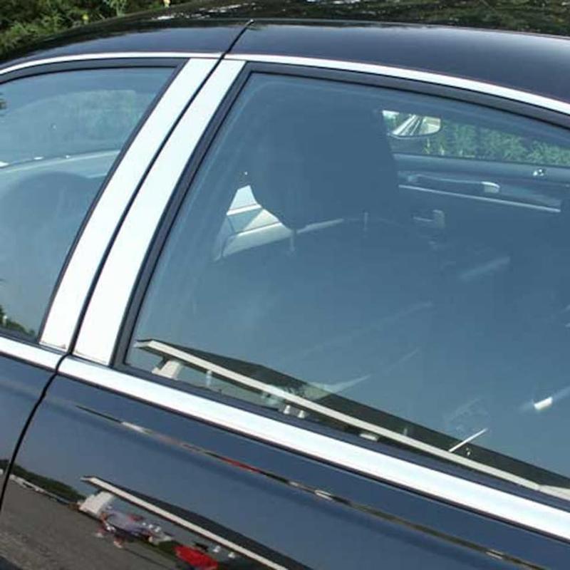 6 шт./комплект для Lincoln Town Car 1998 1999 2000 2001-2011 Серебристые декоративные накладки на стойки окон автомобиля из ПК, наклейки на стойки B/C, аксессуары для экстерьера автомобиля