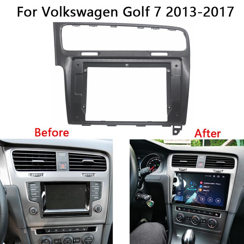 Car Radio Frame Kit For Volkswagen Golf 7 LHD 2013 2014 2015 2016 2017 Auto Stereo Install Dash Panel Fascia Bezel Faceplate