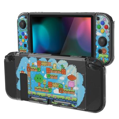 Защитный чехол, совместимый с PlayVital Soft TPU Slim Case Cover для Switch с цветной кнопкой ABXY Patterned Protective Shell Switch, Caps,