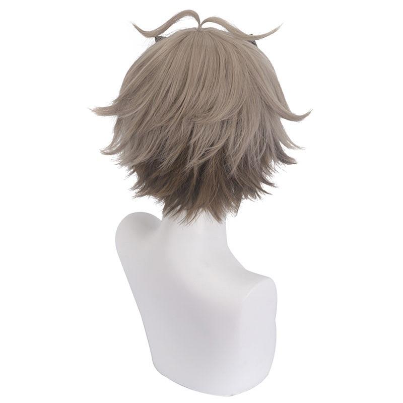 30cm Vtuber Alban Knox Cosplay Wig NOCTYX Short Gradient Light Brown Synthetic Hair Heat Resistant Unisex Adult Men Women