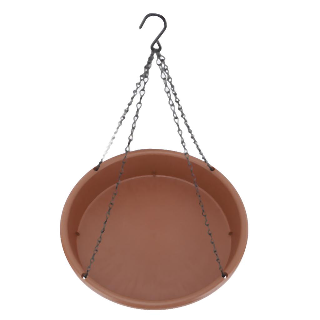 Bird Bath Hanging Bird Feeder Round Plastic Hanging Bird Feeder Tray Outdoor Bird Bath Tray Brown