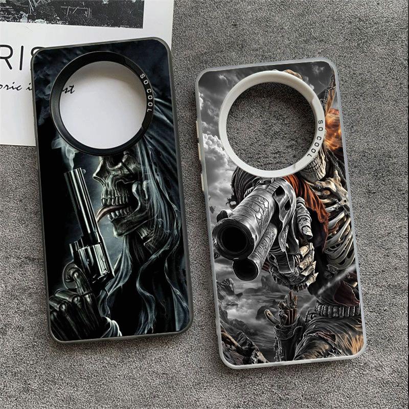 Reaper Skull Skeleton Gun Soft Phone Case for Xiaomi Redmi Note 13 14 15 Pro Plus 12S 12 11S 11 11T 10S 10 Shockproof Cover Back