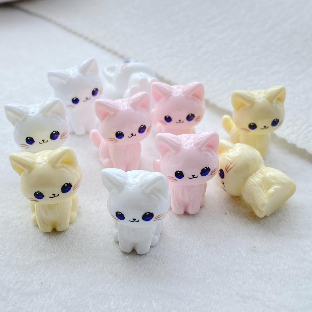 10 шт. Смола Мультяшный 3D Милый Кот Серия Плоская Сторона Скрапбукинг DIY Украшение для Украшений Ремесло Аксессуары