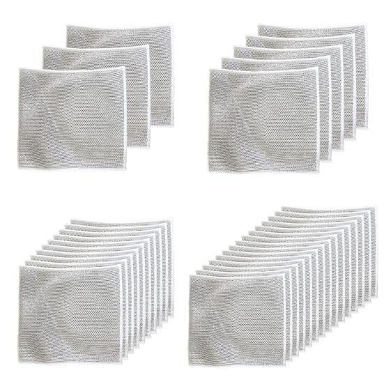 3/5/10/15 шт. тряпка из стальной шерсти, двусторонняя маслостойкая, быстросохнущая, полая, безворсовая, многоразовая кухонная тряпка, кастрюля, кастрюля, миска, скребок, ткань для чистки