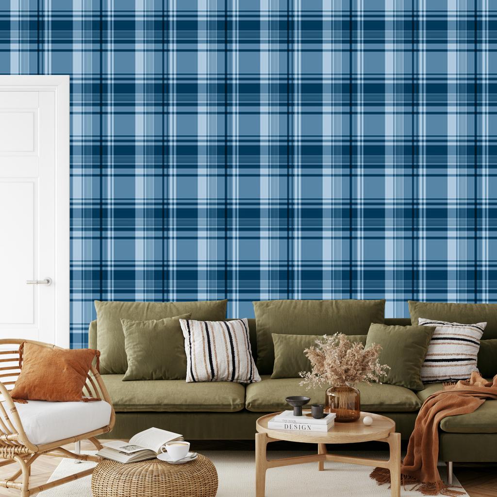 Blue and navy blue checkered wallpaper, blue background 50x1000