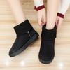 Short Snow Boots Women's Winter Wool Mouth Foot Cover Fleece Warm Cotton Boots Round Head Flat Cotton Shoes
