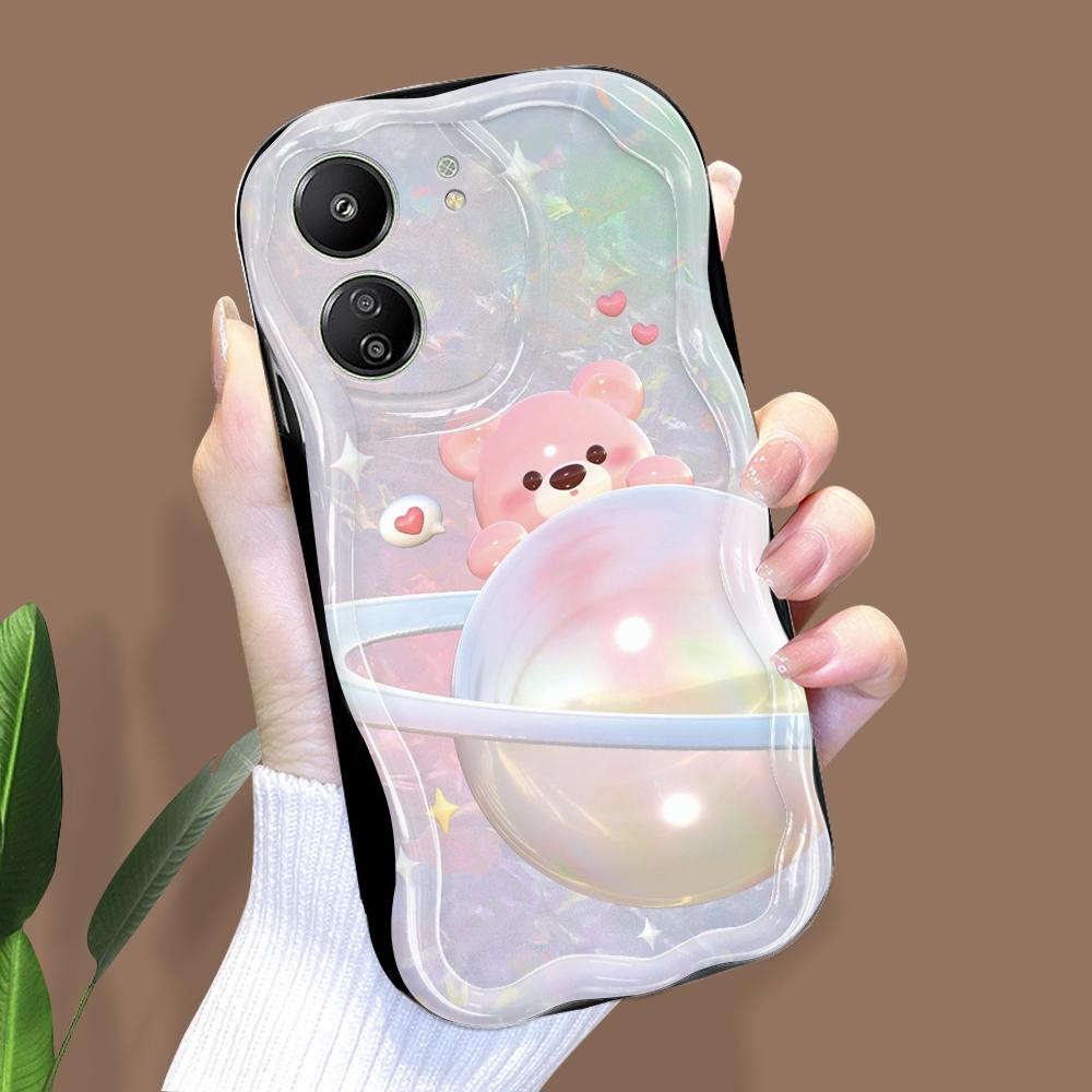 Милый мультяшный узор, кремовая текстура, мягкий силиконовый чехол с волнистыми краями, чехол для телефона Xiaomi Redmi