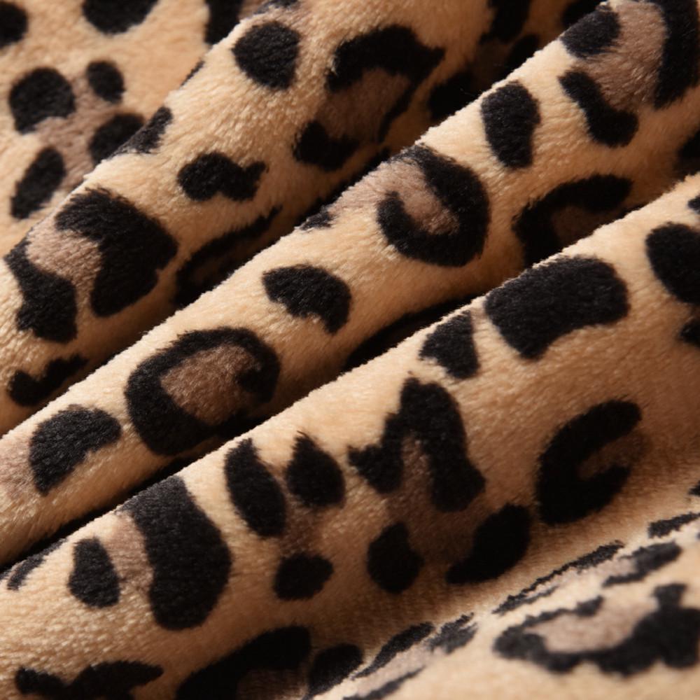 Женское модное карманное пальто с леопардовым принтом Rabbit Villi, осенне-зимнее пальто с длинными рукавами и карманами