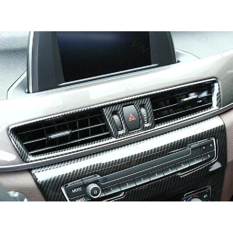 ABS Carbon Fiber Middle Console Air Outlet Vent Trim Fit For BMW X2 2018-2021