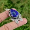 Daughters Day Deal Pear Natural Lapis Lazuli Sister Bezel New Pendant 925 Silver