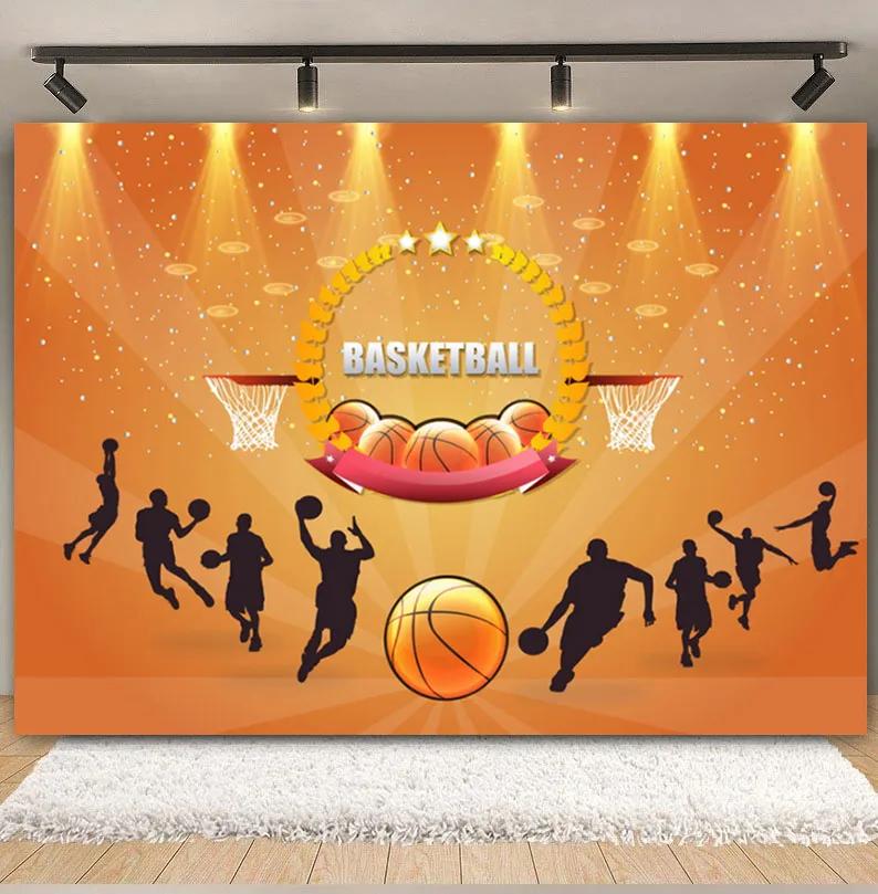 Boy's birthday party, basketball court theme, background decoration, passionate sports meet, photography props, posters, banners
