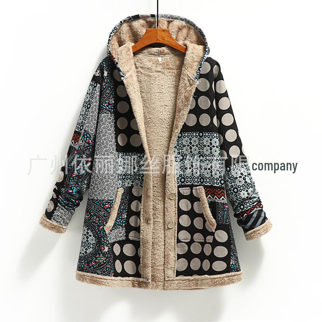 Зимняя женская толстовка с капюшоном и принтом 2023 года с теплой плюшевой подкладкой