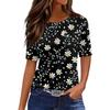 Футболки для женщин с круглым вырезом, нарядные повседневные блузки с принтом, короткие рукава, летние топы свободного кроя