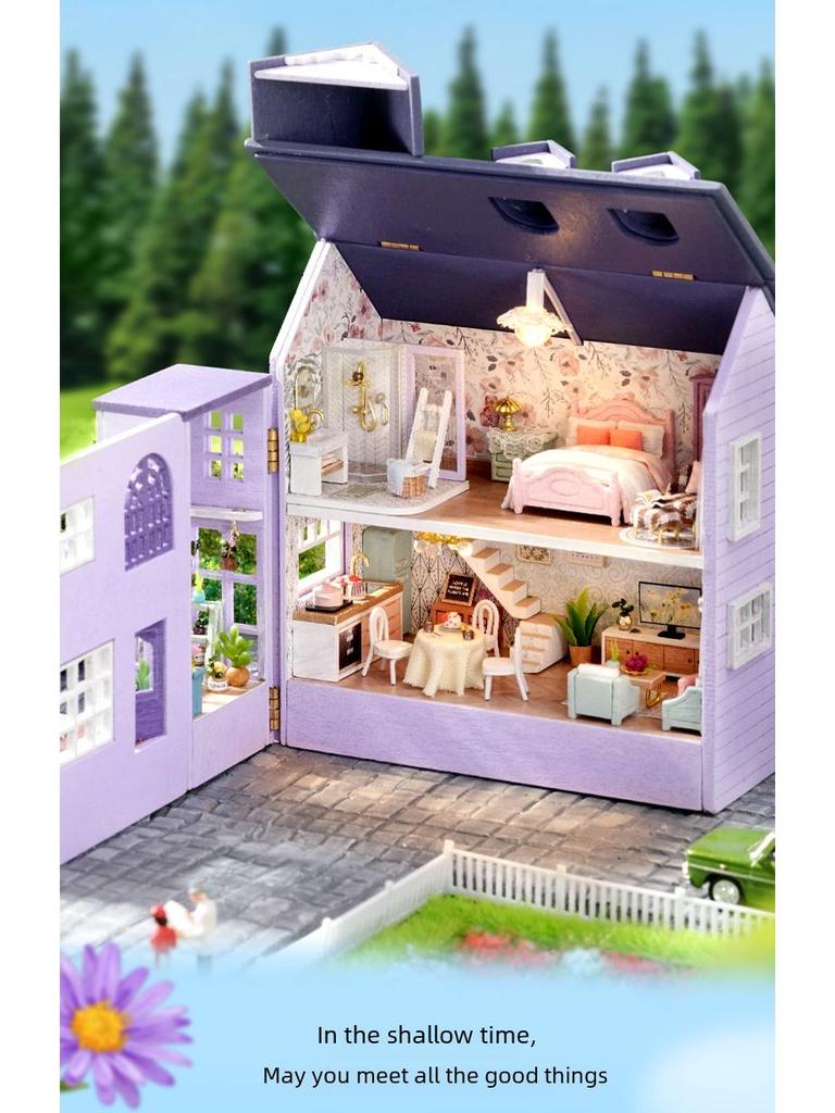 Happy Manor Деревянная самодельная многоуровневая хижина - Molan Manor Подарок ручной работы для женщин
