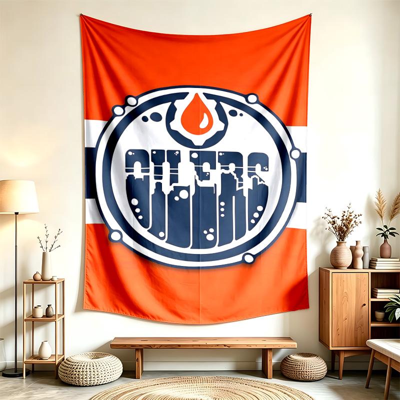 Edmonton Oilers (1) Tapestry Suitable For Decorating Homes Dorms And Bedrooms Soft To The Touch And A Perfect Gift For Friends And Family