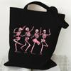 Dance Print Shoulder Shopping Bags Spooky Season Skull Canvas Tote Bags Gothic Women Men Handbags