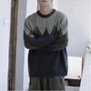 Новый мужской толстый пуловер с круглым вырезом и принтом, осенне-зимний, повседневный, свободный, в стиле колор-блок, ленивый стиль, топ