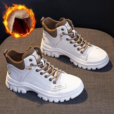 Зимняя обувь Женские современные ботинки Натуральная кожа Теплый плюш Модные женские ботильоны Черные Коричневые