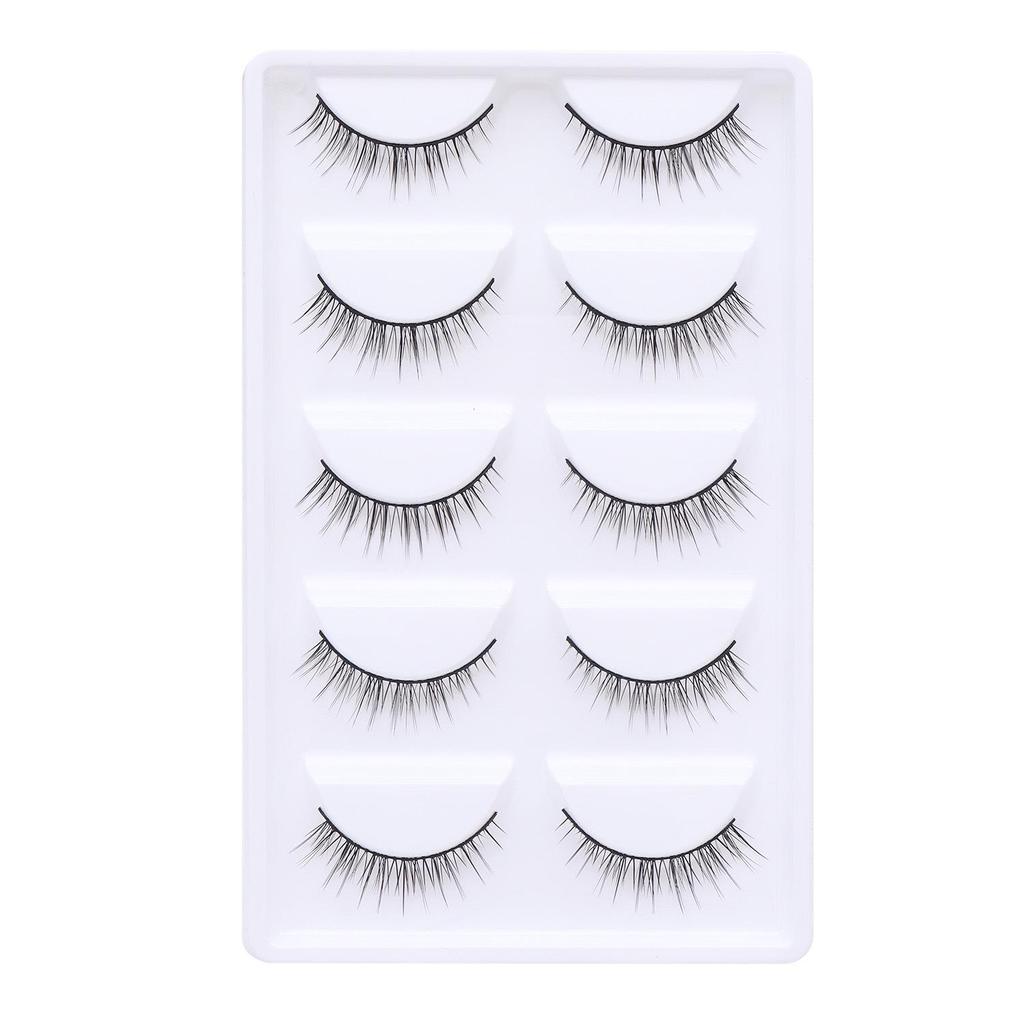 Dense Black False Eyelashes - Natural, Full Strip for Cosplay/Comic, Ideal for Beginners and Cross-Border Styles.