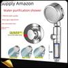 Pressurized Handheld Shower Head with Water Filter and One-Button Stop Function