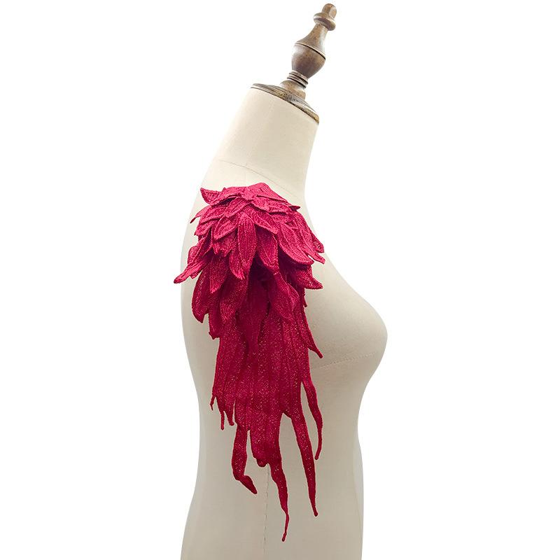 2 шт./компл., вышивка с крыльями ангела, аппликация, Вышивание цветочного воротника, нашивка для свадебного платья, одежда, поделки своими руками