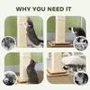 3 In 1 Cat Scratching Post 87cm Cat Scratcher W Track Ball Toy Oak Tone
