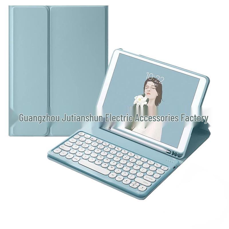 Совместимый чехол-клавиатура Bluetooth для Apple iPad 11-го поколения A16 с магнитным слотом для стилуса и силиконовым корпусом с круглым колпачком