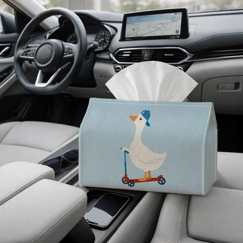 2D Flat 1 Cute Minimalist Animal- Stylish Tissue Box, Blue Goose Design- Suitable for Home, Parties, Vehicles, Kitchen, Dining Areas, Home Decor, Tren