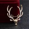 Deer head brooch with antlers, suitable for wearing on clothing